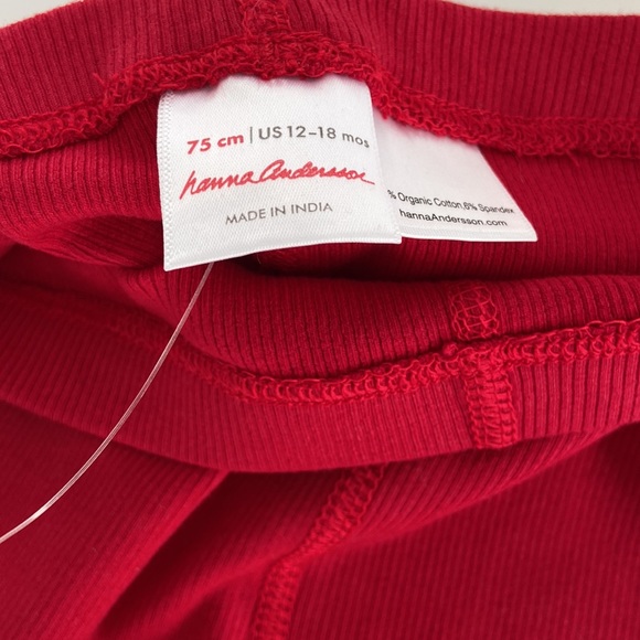 Hannah Andersson red ribbed leggings NWT 12-18M - Picture 2 of 3